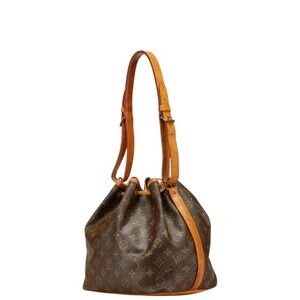 Louis Vuitton Shoulder Hobo Bag Brown Monogram Leather Noe